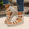 Large Size Sandals Women's Summer New Roman Velcro Women's Shoes Slippers Size Independent Station