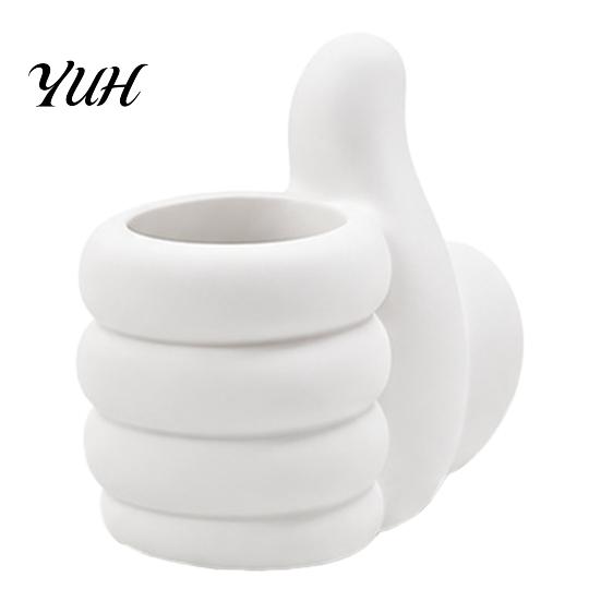 Desktop Accessory for Office 3D Printed Thumbs?Up Pen Holder, Funny Gesture Shaped Desk Organizer, Creative Cup Pencil Cup, Cute Storage Decor