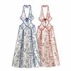 Kaslead New Arrival Women's Clothing Fashion Style Fashion Minimalist Sexy Halter Floral Cut Out Long Dress