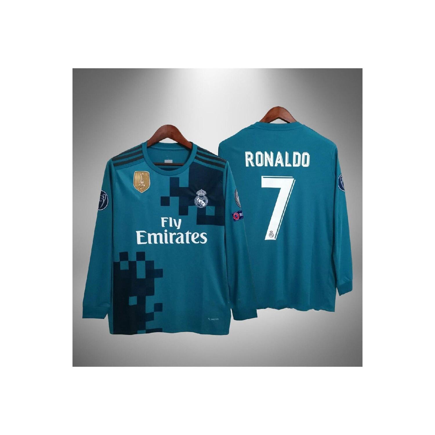 

Альтернативная майка для взрослых Криштиану Роналду с длинным рукавом 2018 бирюзового цвета S бирюзовый