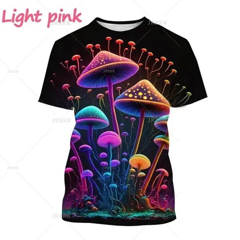 Mushroom 3D Printed T Shirt Plant Pattern Round Neck Short Sleeve Forest Fashion Casual Unisex Tops Tshirt High Quality T Shirt