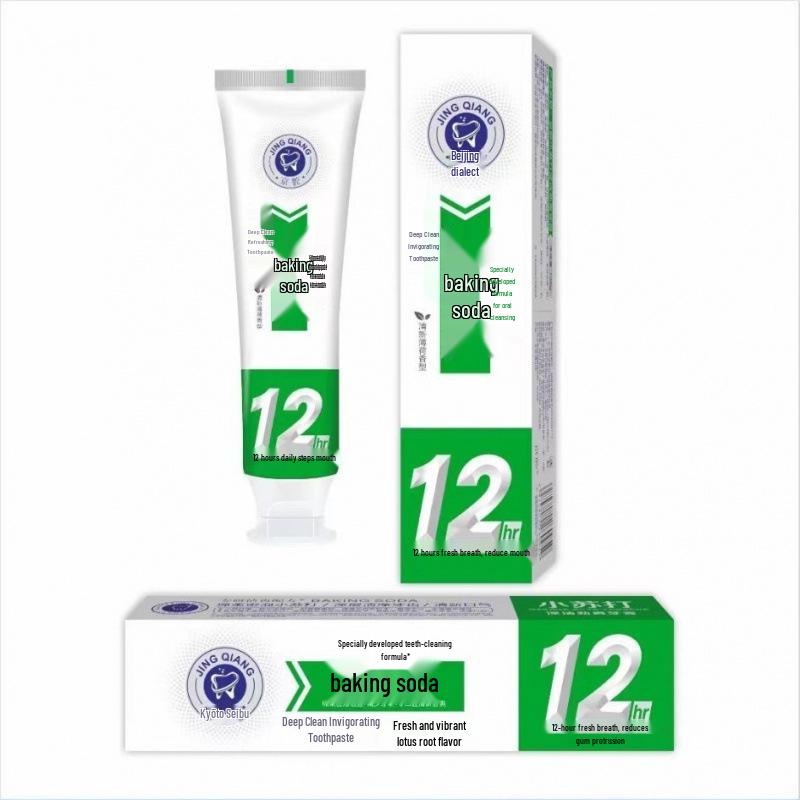 

Family Pack Whitening Baking Soda Toothpaste 180g - Fights Bad Breath, Yellowing, Tartar & Freshens Minty Breath.