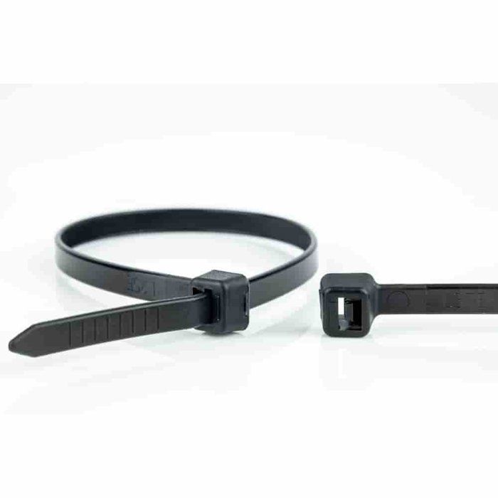 Colliers de Serrage Noirs, 200x2,5mm, UV, Lot de 100
