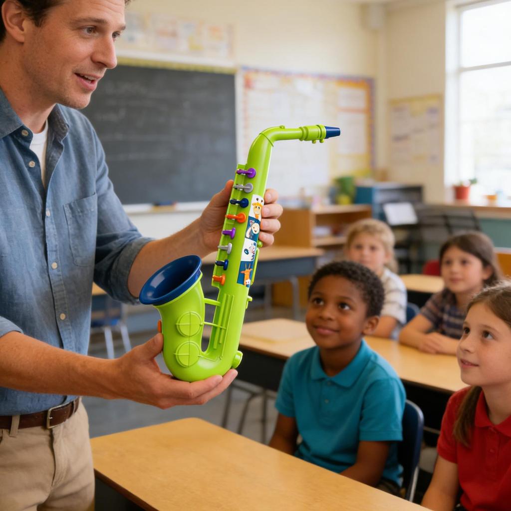 Kids Saxophone Toy 8-Key Educational Musical Instrument Learning Toy for Boys Girls 3+, Home Classroom Preschoolers Students