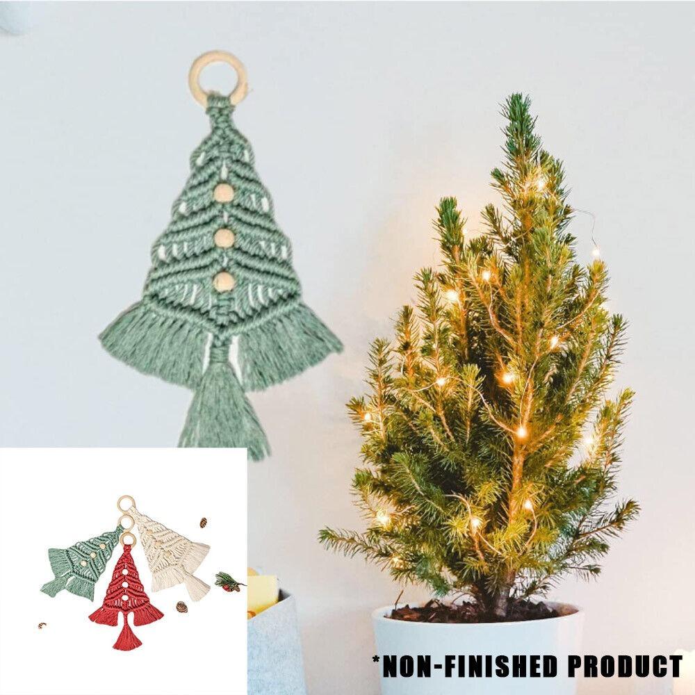 3PCS/Set Cotton Thread Christmas Tree Handmade Cotton Rope Hanging Ornaments  Christmas