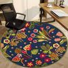 1pc Floral Pattern Carpet for Office Non Slip, Round Carpet, Soft & Comfortable, Carpet for Office, Lightweight Round Floor Mat