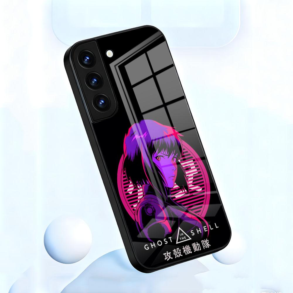 Anime G-ghost In The S-shell Phone Case For Samsung S26 S25 S24 FE S23 S22 S21 Plus S20 Ultra Note20Ultra Black Glass Cover
