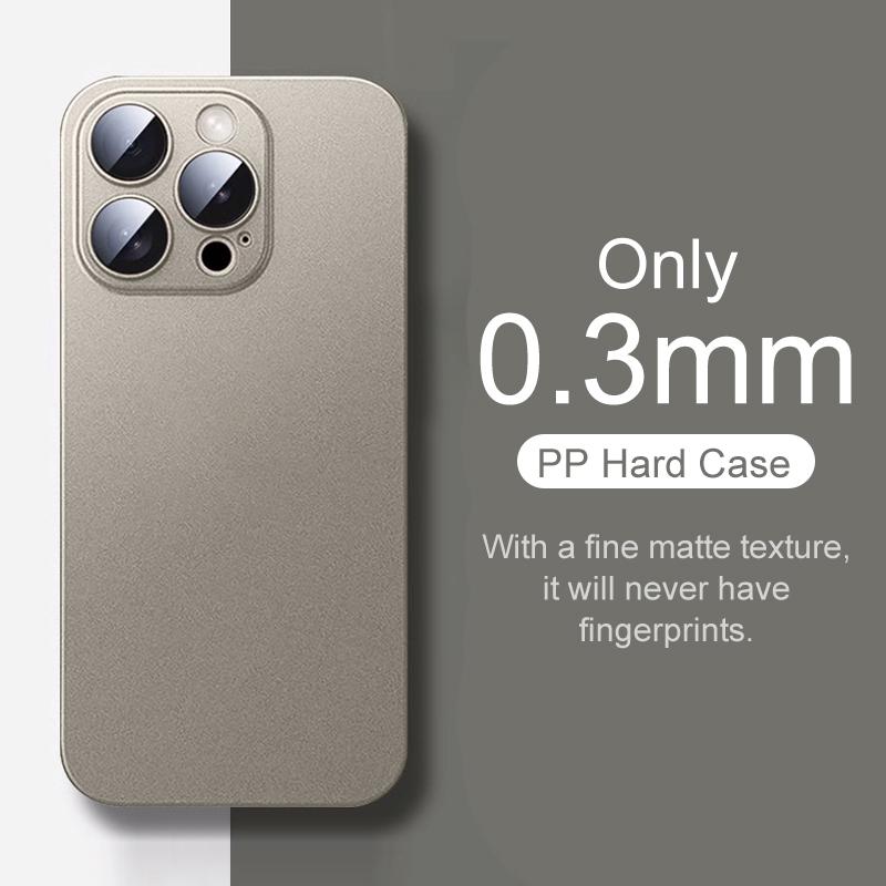 0.3mm Ultra Thin Matte Case For iPhone 16 15 14 13 12 Mini 11 Pro XS Max X XR 7 8 Plus 16e Translunt Hard Frosted Cover Bag