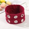 Metal Eyelets Punk Headwrap Wide Elastic Hollowed Out Eyelets Headband Rock Head Band  Punk Girl