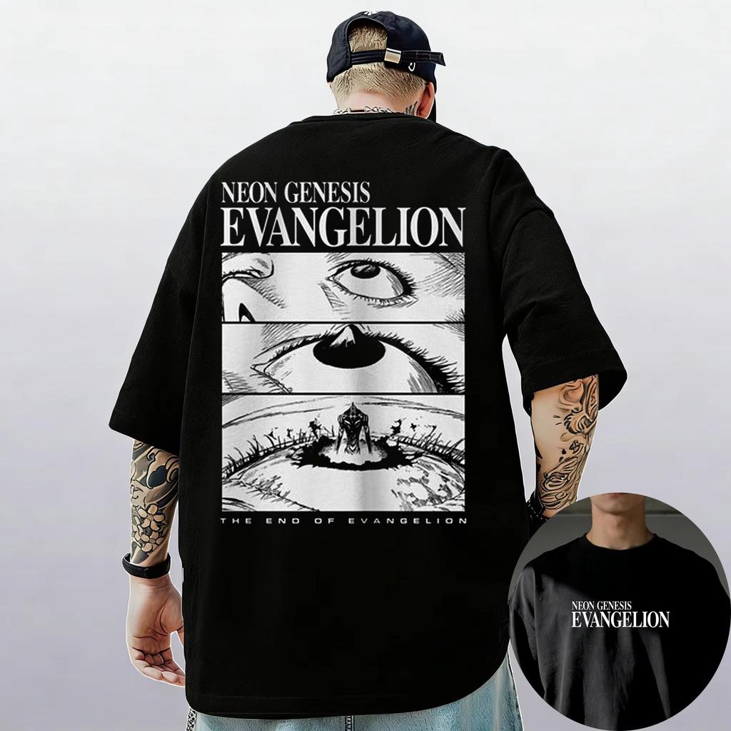 Neon Genesis Evangelion End of Eva Eye Classic Style Short Sleeve Tshirt Unisex Men Women 2026 Summer ParentChild Cotton Tee