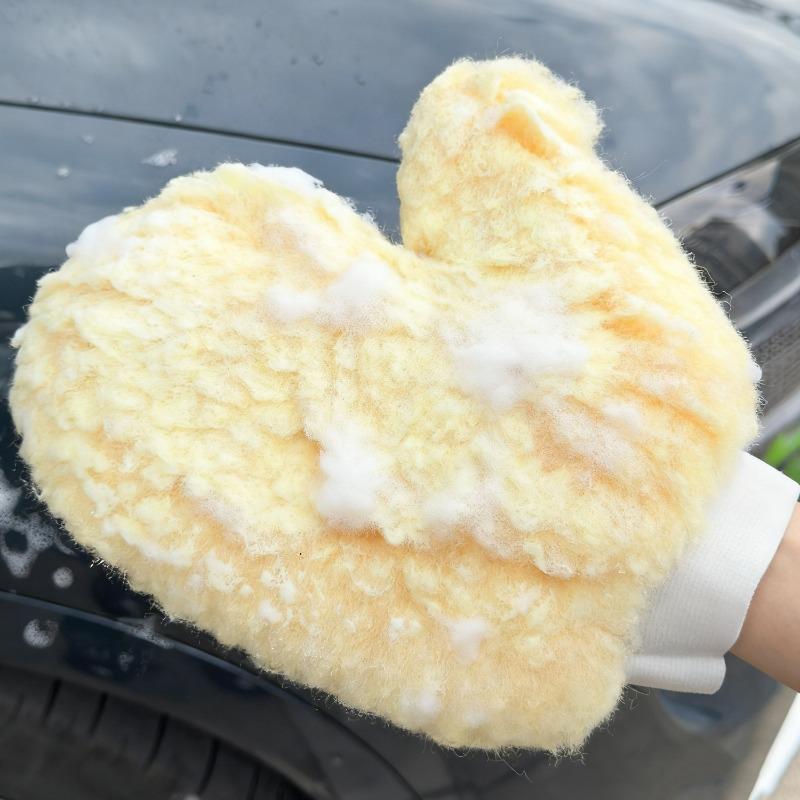 Creative Bear Paw Car Wash Gloves Soft Wool Plush Cleaning Mitt Double-faced Glove Wash Car Detailing Cleaning Tool