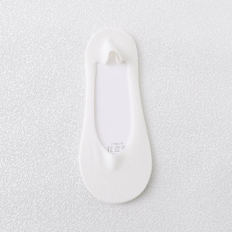 Sock - Summer Lightweight Women's Pure Color Flat Toe Boat Shoes Silicone Anti-Slip Invisible Socks Simple Any Cut Lace-Up Socks