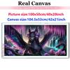 Purple Black Dragon Woman DIY Vibrant Colorful Orchid Flower 5D Full Diamond Painting Cross Stitch Kits Mosaic Embroidery