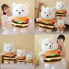 Adorable White Plush Bear Toy Creative Burger Bear Stuffed Animal Includes Pp Cotton
