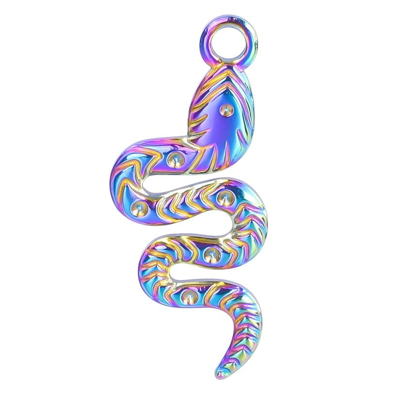 Different Style 3pcs Serpent Charm Stainless Steel Pendant Snake Pendant Charms For Jewelry Making Supplies Animal Punk Material