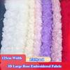 Tissu Jacquard Fleur 3D Semi Transparent Tissu Fleur Disque Couture Robe de Mariée Robe de Soirée Costume de Scène Tissu pour Design DIY