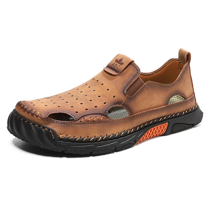 

Popular Large-Size Spring Men S Sandals, Ultra-Light Soft-Soled Perforated Men S Shoes, New Flat-Soled Casual Shoes 40