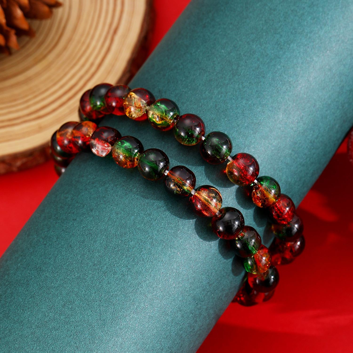 

JYL TS Bracelet Christmas Cracked Design Invites Festive Luck & Joy T308-two pack глубоко персикового