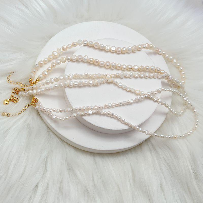 Barocker Süßwasserperlen-Choker - französischer Chic, elegant, minimalistisch, Alltagsstil