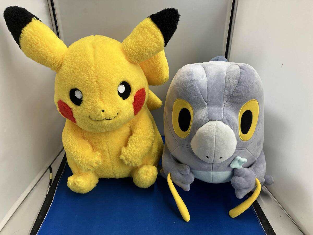 [USED]Classic Boa Plush Toy Pikachu and Soft Plush Sevie Set