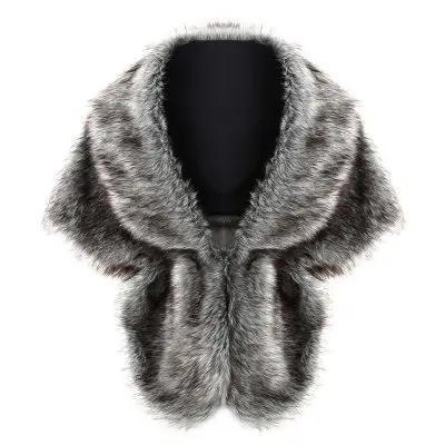 Shawl Elegant Faux Fur Shawl Warp Stole Evening Wedding Women