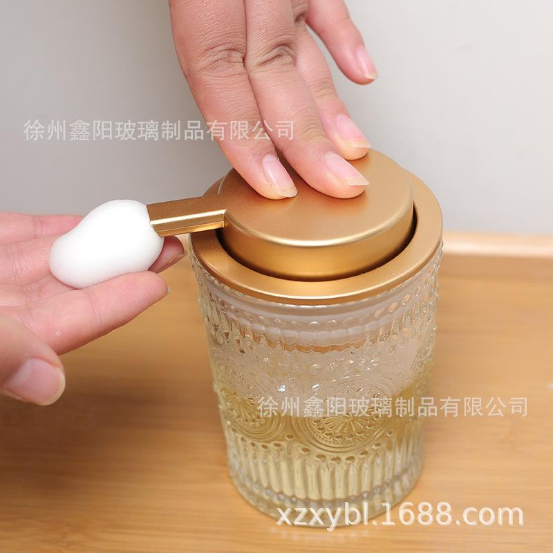 Sticla cu bule de sticlă de lux ușoară de 400 ml Flacon de distribuire pentru spălare manuală Dispenser cu bule Sticla de presă pentru toaletă