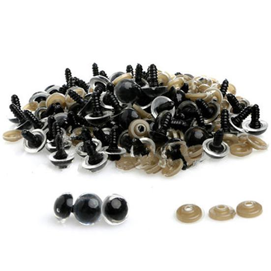 100 Pcs 8-20mm Plastic Safety Eyes for Teddy Bear Doll Animal Puppet