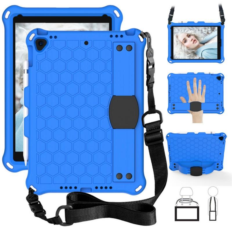 IPad 11th Gen 10.2 Inch TPE Honeycomb Case With Strap Stand Function Portable Cover 9.7