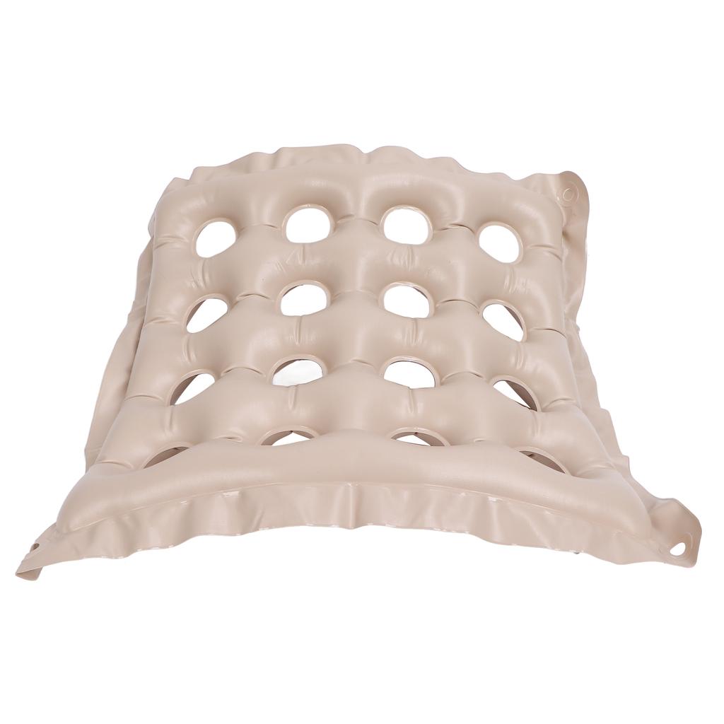 Inflatable Seat Cushion PVC 16 Holes Inflatable Chair Cushion for Travel Outdoor Beige