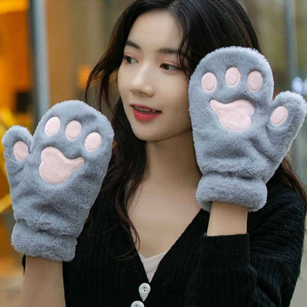 Windproof Autumn Bear Claw For Women Cat Claw Gloves Plush Winter Paw Mittens Anime Cosplay Gloves