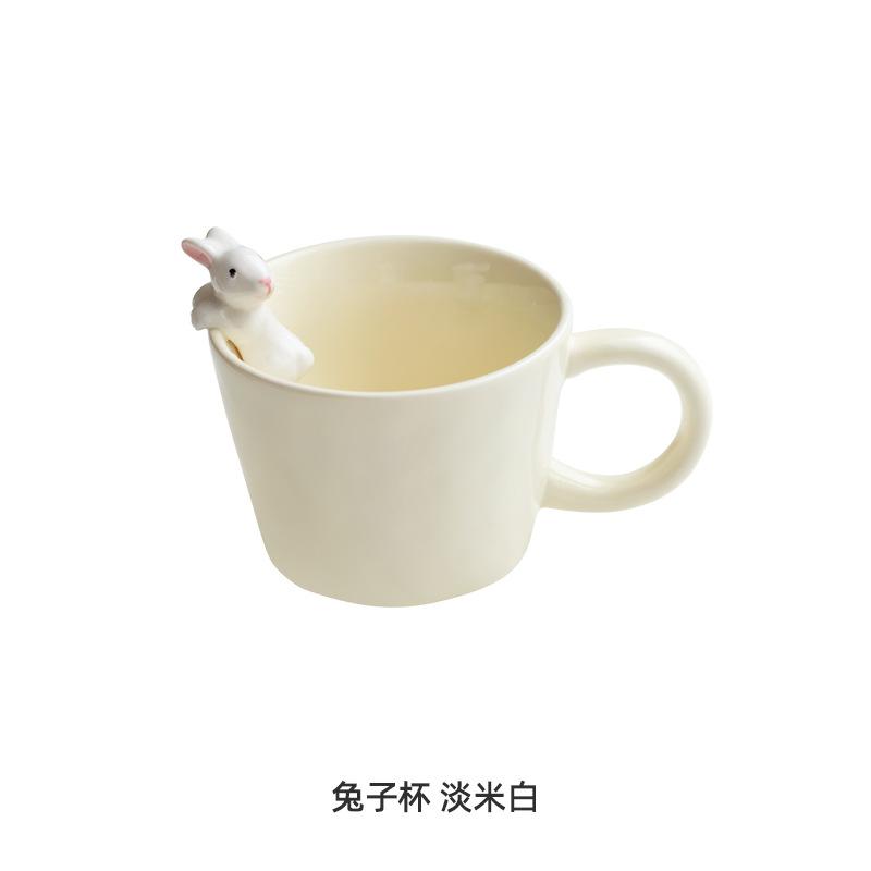Креативная керамическая кофейная кружка для пары, кружка с меткой, кружка с кроликом, чашка для молока, чашка для воды, украшение для гостиной, бытовая питьевая посуда 360ML