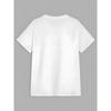 European Size Surrealist Graphic Print Oversized White T-Shirt for Women - Eye-Catching Colorful Design Featuring Blue