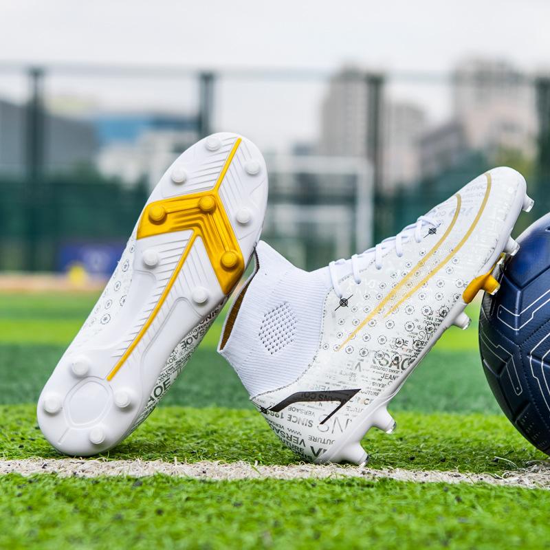 The Latest High-top Outdoor Football Men's Long Nails Artificial Turf TF Broken Nails Training Sole Men's and Women's Sneakers