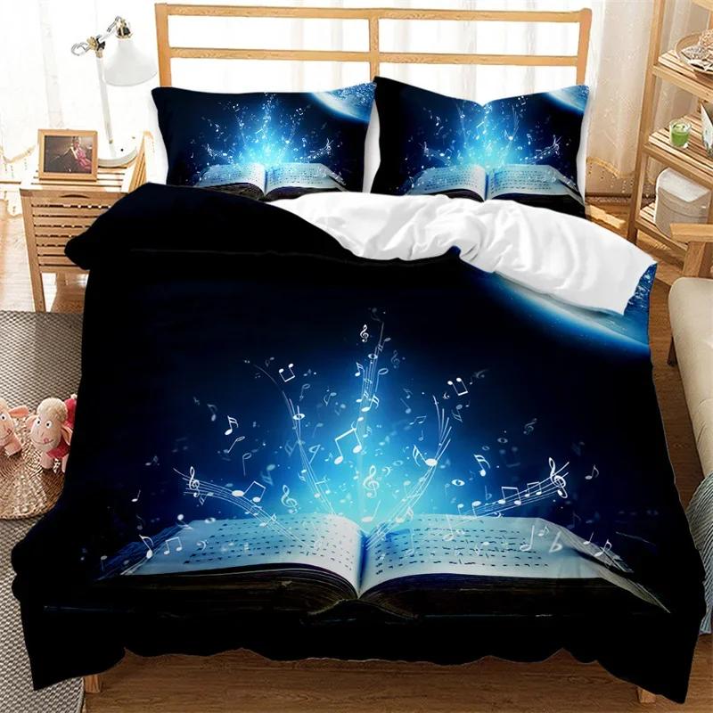Magic Book King Twin Queen Duvet Cover Set Planet Galaxy Bedding Set Microfiber Star Comforter Cover for Kids Boys Girls Student