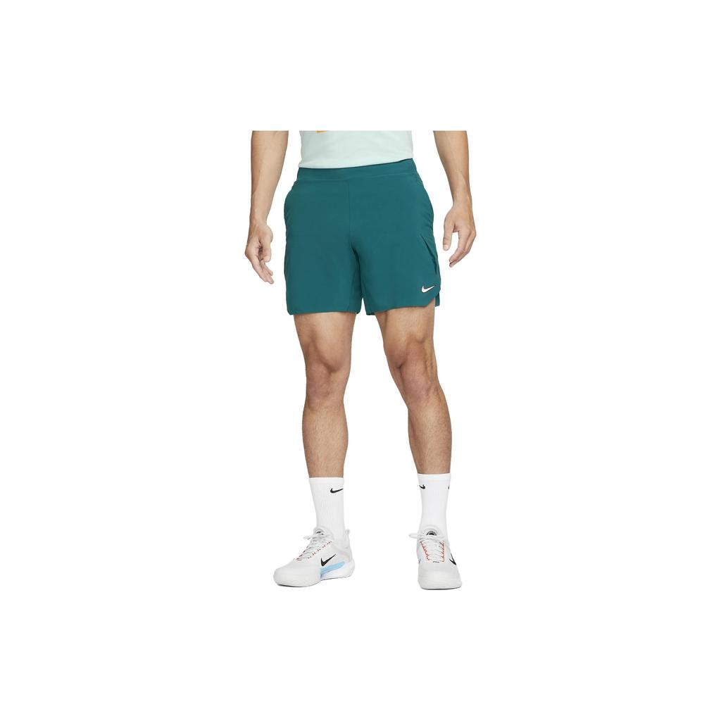 Nike Court Dri-FIT Slam Logo Print Comfortable Mid-Rise Fitted Moisture-Wicking Sports Shorts Men Shorts Green DX5532-381