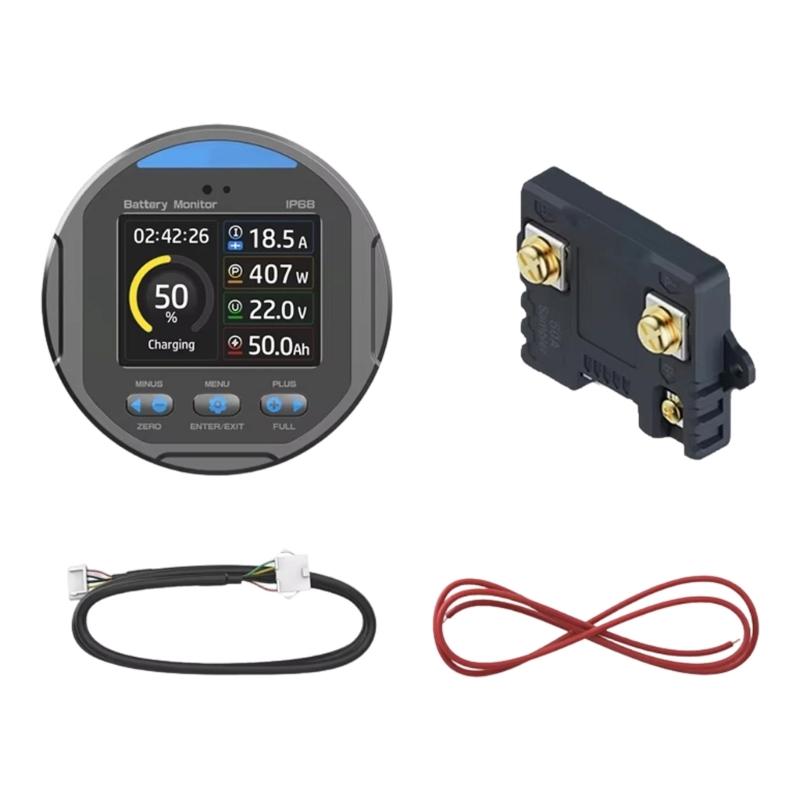 

Waterproof Battery Capacity Tester 50A/100A/350A Coulomb Meter Voltage Current Meter LCD Display for Monitoring