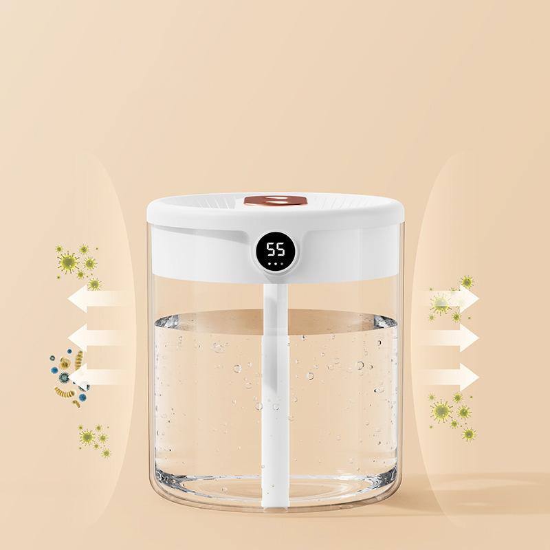 2l Double Jet Humidifier Usb Large Capacity Home Mute Bedroom Office Small Night Light Digital Display Humidifier
