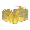 Christmas Decoration Gift Box Three-Piece Set Pile Ornaments Iron Gift Box Luminous Christma Suppli