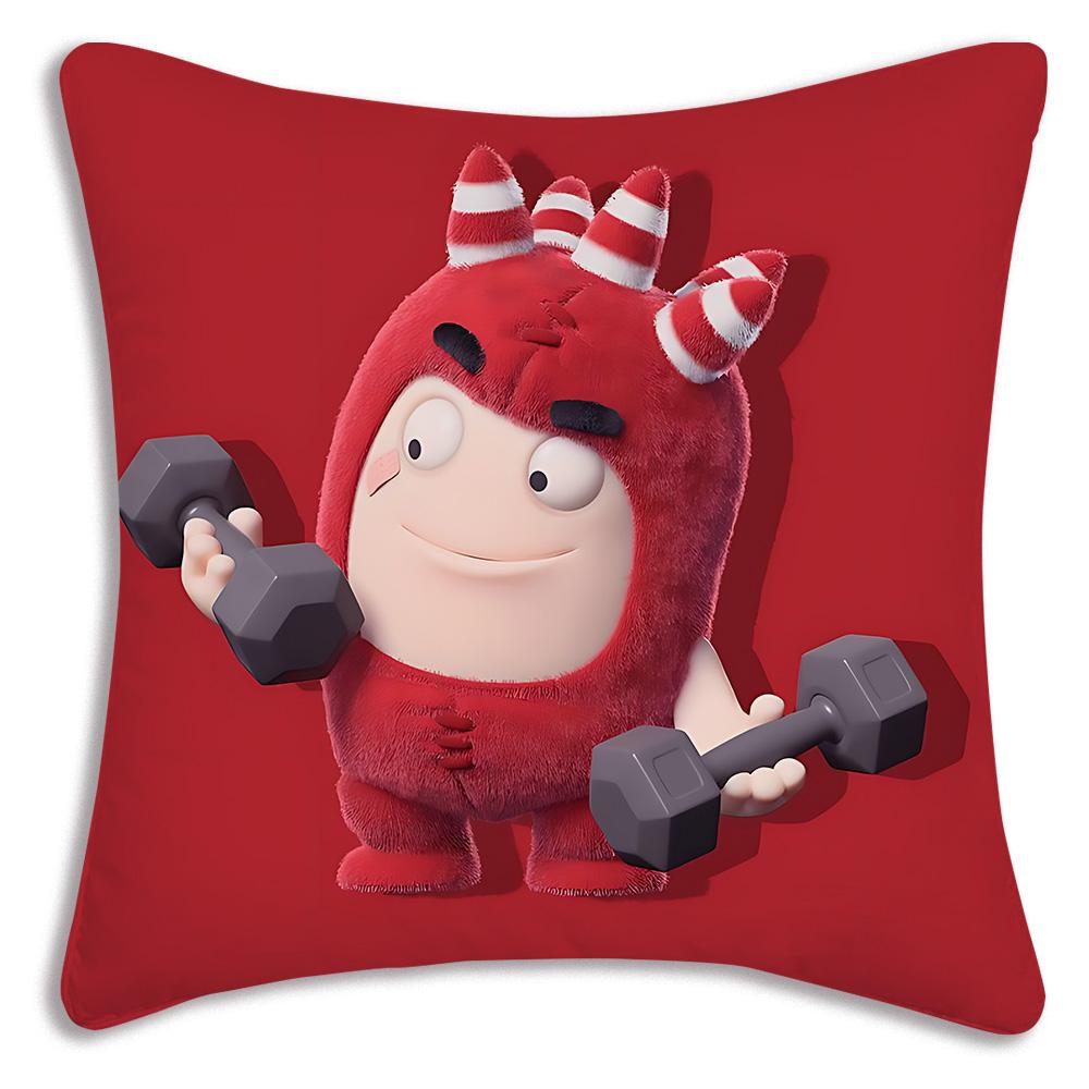 Pillow Covers Cartoon Kawaii O-Oddbodess Sofa Decorative Home Double-Sided Printing Short Plush Cute Cushion Cover