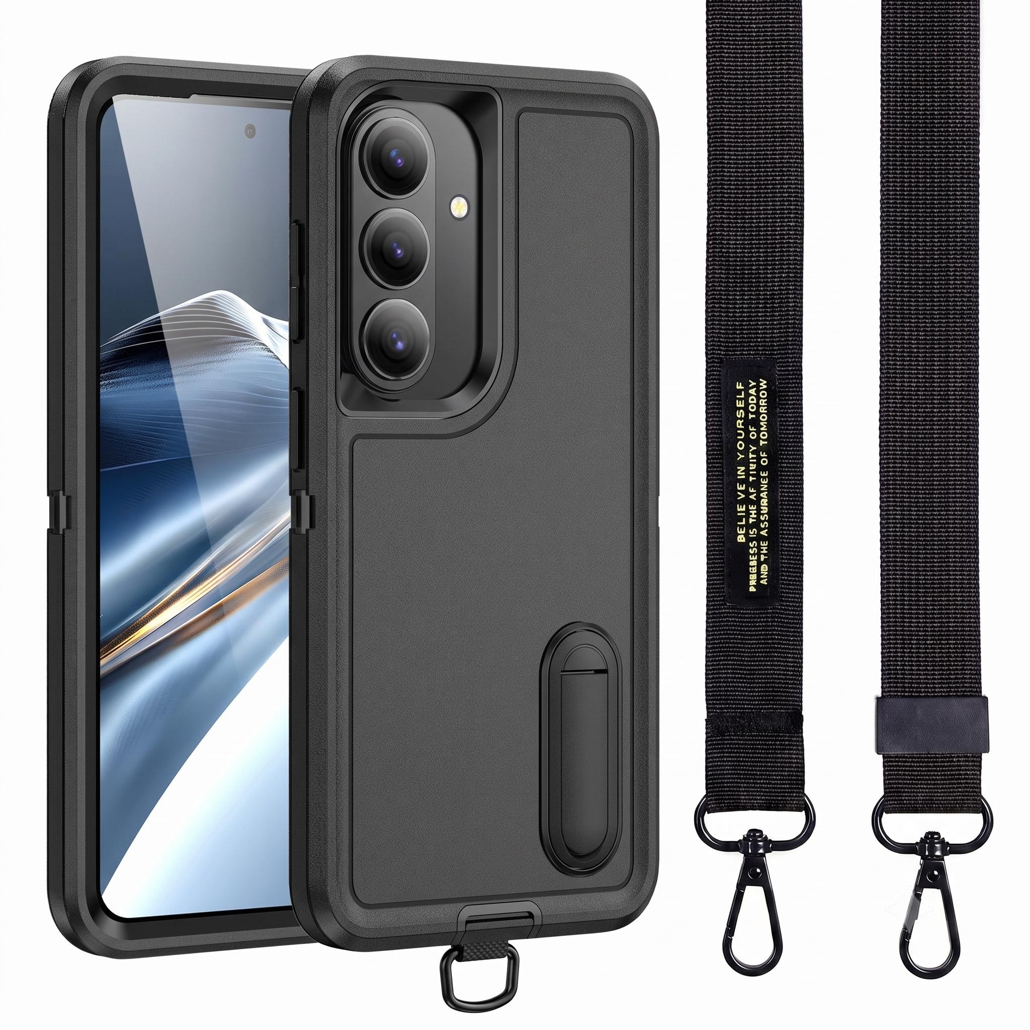 Non-Slip Phone Strap Armor Case for Samsung Galaxy A15 5G A 15 4G Shockproof Lanyard Outdoors Accessories Cover Galaxy A15 4G