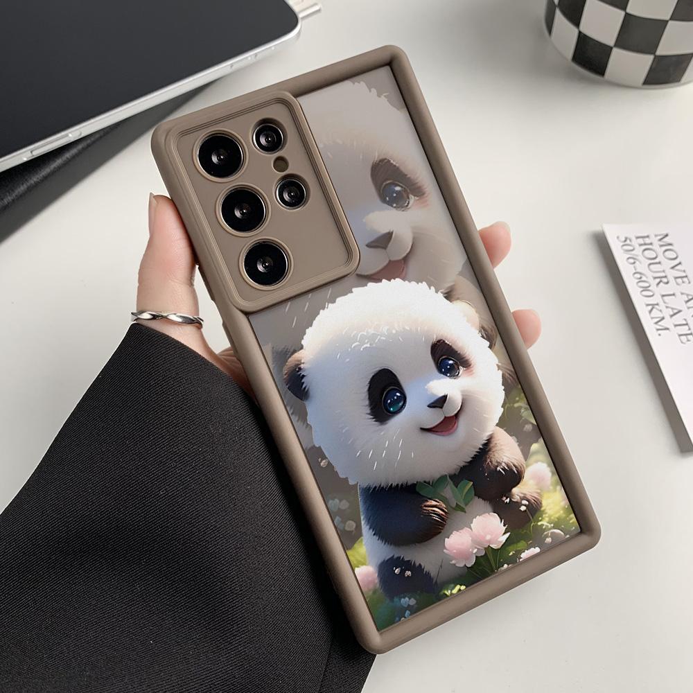 Silicone Panda Case For Samsung S25 Ultra A16 A15 A06 A05 A05s A55 A54 S24 FE S23 Plus S22 A53 A35 A34 A33 A25 A14 A13 Cover