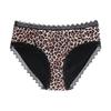 Large size lace leopard print breathable hole sexy four-layer physiological pants women's sanitary napkin-free aunt pants