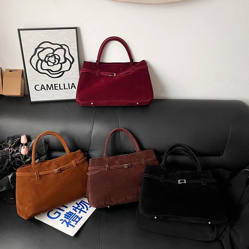 Torba typu tote vintage Niche Suede: Duża pojemność, wszechstronna moda dojazdowa