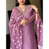 Indian Viscose Chanderi Kurta Pant Set Women Wedding Wear Top Tunic Kurti Set VDS-1697