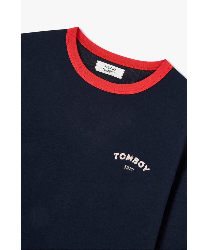 STUDIO TOMBOY Printed Ringer Short Sleeve T-Shirt_Navy 9176322995