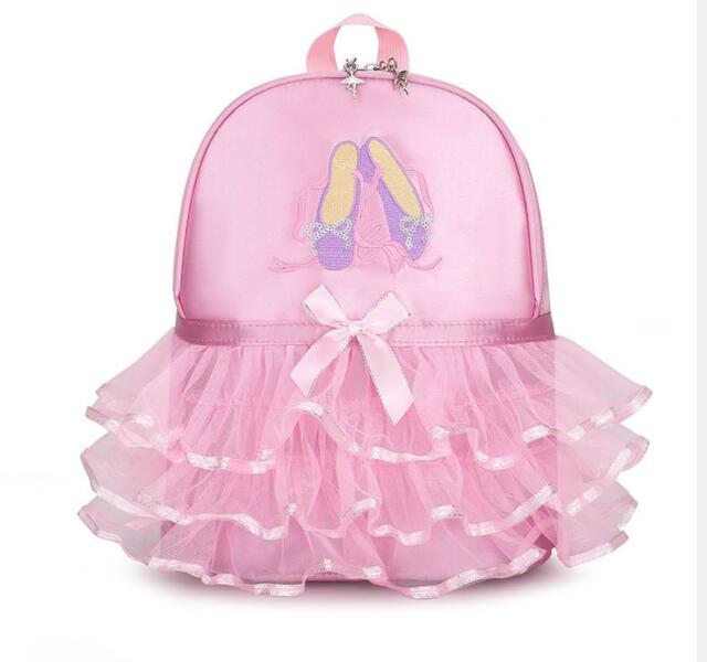 1 шт./лот Девочки Балетный Танцевальный Рюкзак Малыш Дети Розовый Кружевной Балерина Сумка Ребенок Вышитый Балетный Рюкзак