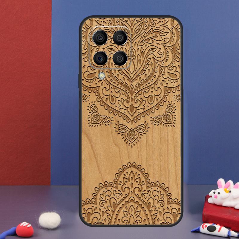 Mandala Floral Wood Case For Samsung Galaxy M31 M21 M11 M13 M54 M34 M14 M56 M36 M16 M53 M32 M52 M35 M55 M15 M06
