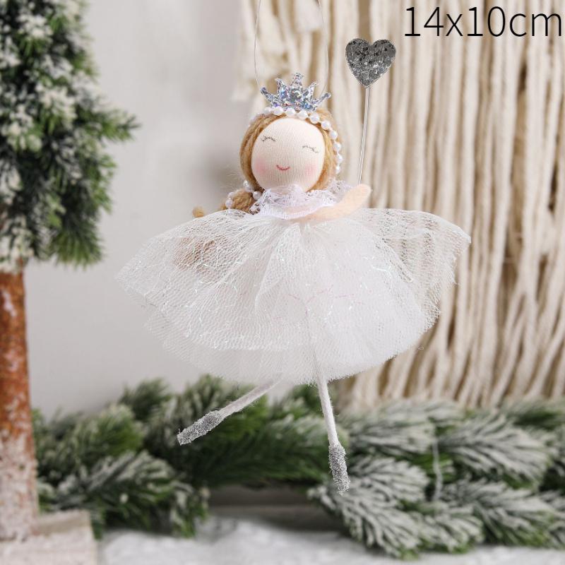 2025 Christmas Angel Dolls Plush Girl Christmas Tree Decorations for Home Navidad Ornaments Xmas Pandent New Year Gifts for Kids