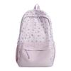 Cute Heart and Bow Print School Backpack with Front Pocket Top Handle Casual Daypack for Girls Students