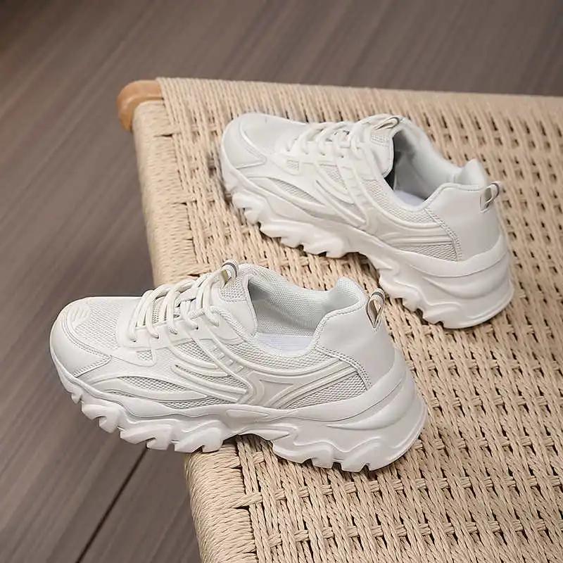 Fashion Round Nose Height Up Height Golf Shoes Oxford Summer Women 39 High Heel Size 44 Sneakers Sports Industrial Sewing